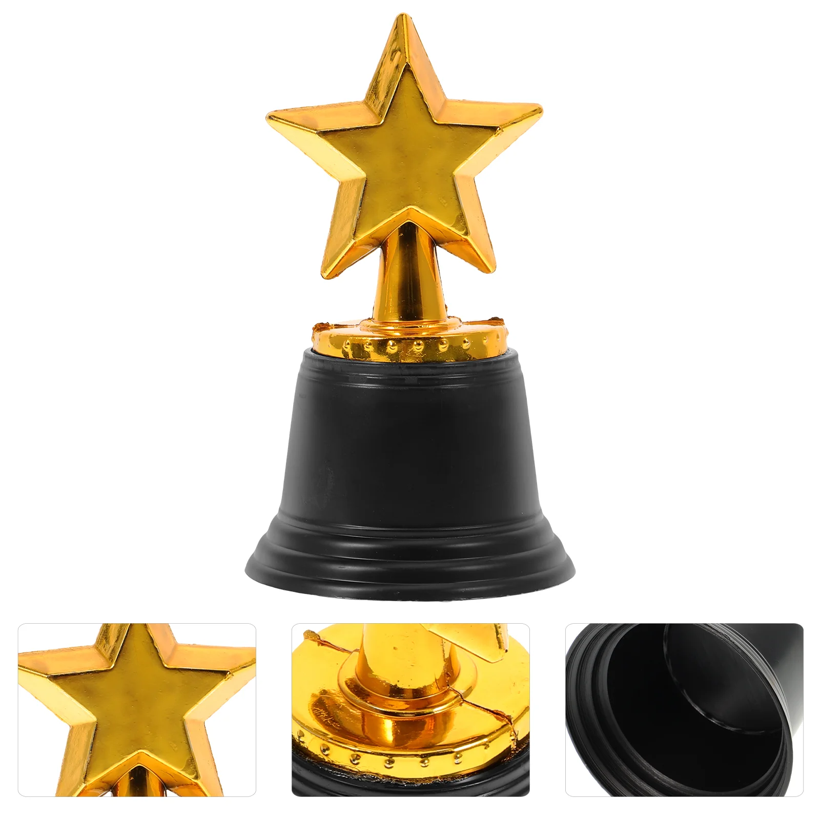 

6 Pcs Star Figurine Party Award Trophies Kids Trophy Ceremony Christmas Toy Golden