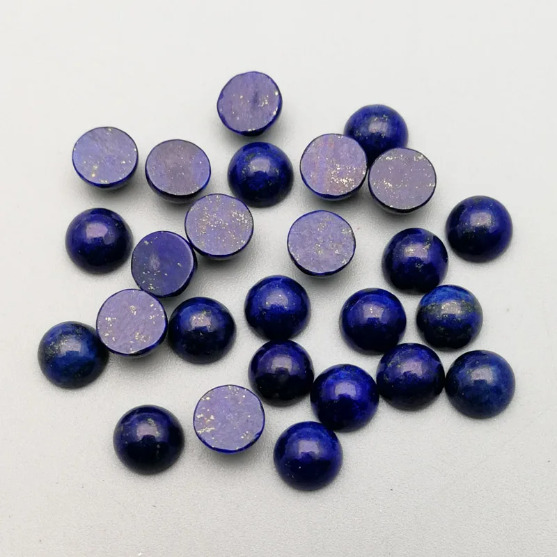 6mm 5mm 4mm 3mm good quality natural lapis lazuli round cab cabochon stone beads Wholesale 100pcs for jewelry making