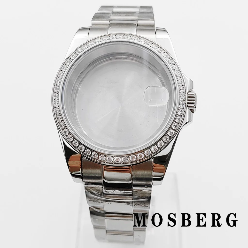 36 мм 39 мм серебряный корпус часов NH35 с ремешком сапфировое стекло для NH35 NH36 ETA 2824 PT5000 ST2130 автоматический механизм