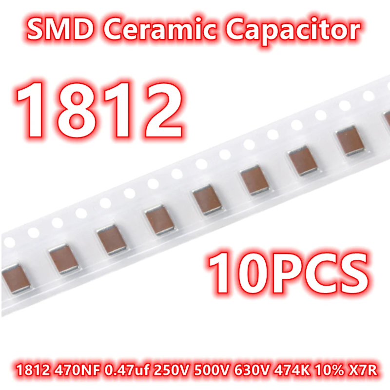 

(10 шт.) оригинальный керамический конденсатор IC 1812 470NF 0,47 uf 250V 500V 630V 474K 10% X7R 4532 SMD