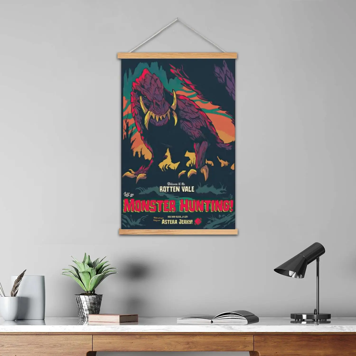 Monster Hunter Framed Wall Painting Canvas Art Poster and Wall Art  Modern Family Bedroom Decor Posters,Decorative painting