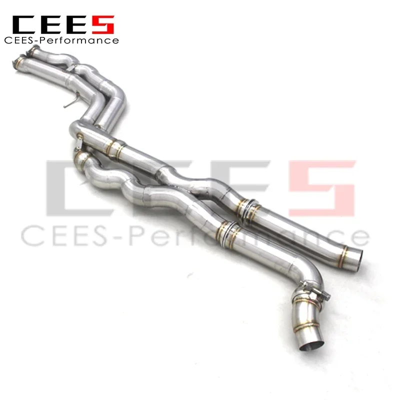 CEES طول متساوي منتصف pipe70MM الأنابيب لسيارات BMW M2C/M2 المنافسة S55 F87 3.0T 2018-2023 الفولاذ المقاوم للصدأ الأساسي اللون سلك الرسم