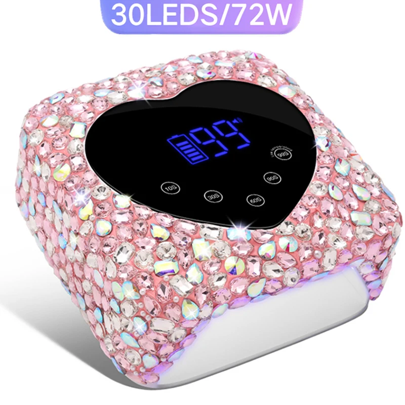 

72W Professional Wireless UV LED Nail Lamp For Nails 30LEDS Rechargeable Gel Polish Curing Dryer Lamp With Touch Screen