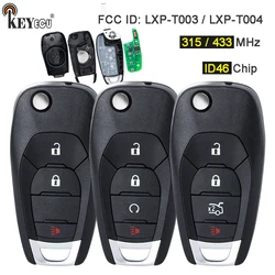 KEYECU 315 MHz / 433 MHz ID46 Chip FCC ID: LXP-T003 LXP-T004 Flip Portachiavi Remoto per Chevrolet Cruze Trailblazer Trax Spark Sonic