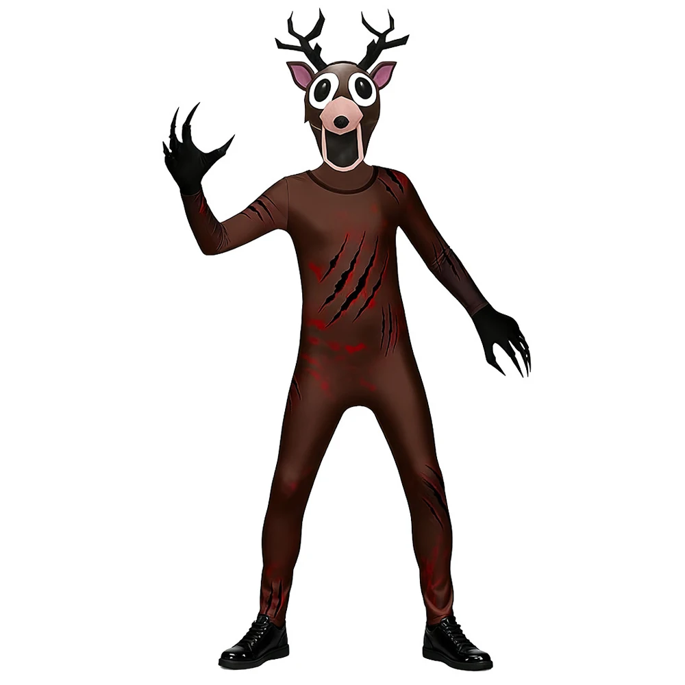 99 ليال في الغابة الغزلان زي تأثيري الزي الرهيب هالوين زي للطفل الكبار كابوس الرنة هدية الكريسماس