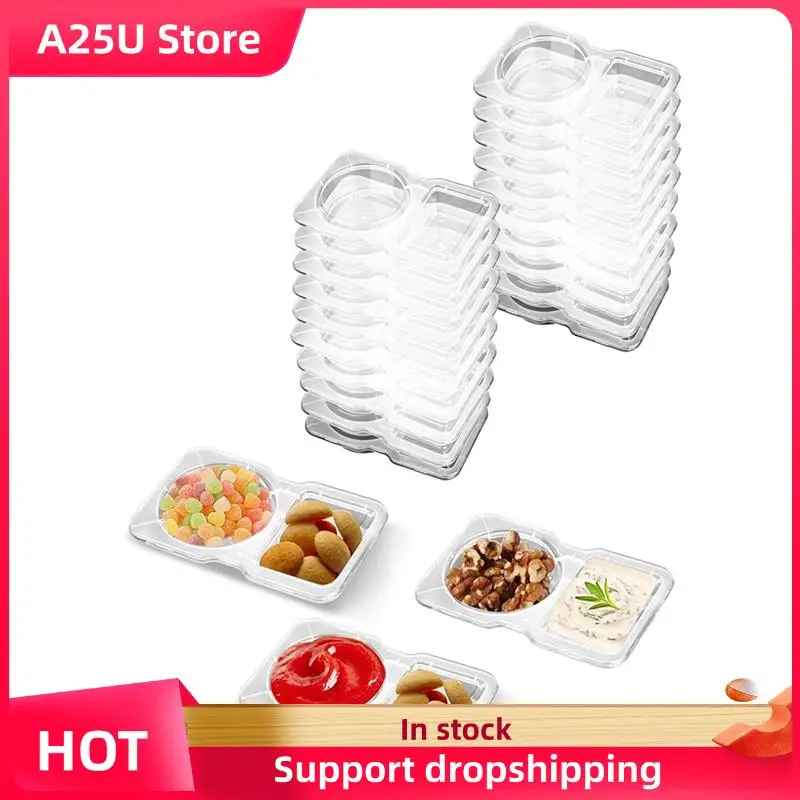 

Многоразовые контейнеры для закусок A25U, 20 шт., с герметичными контейнерами для макания, 2 отделения, включая крышку