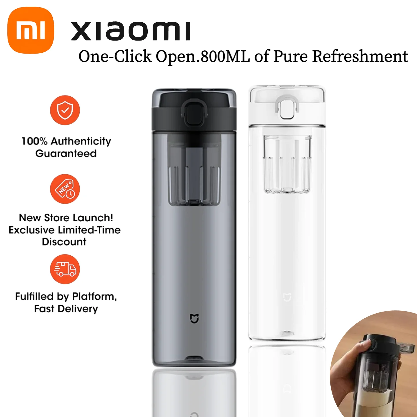 Xiaomi Tea Infuser Bottle 800ML Portable Tea Cup Travel Tea Mug Tea Separation Cup Leak-proof Tritan Travel Tea Mug Cup