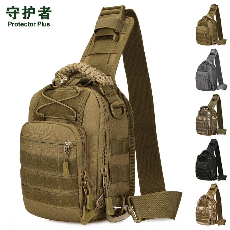 

1000D waterproof polyester tactical chest bag field road riding multi-function one shoulder sling backpack