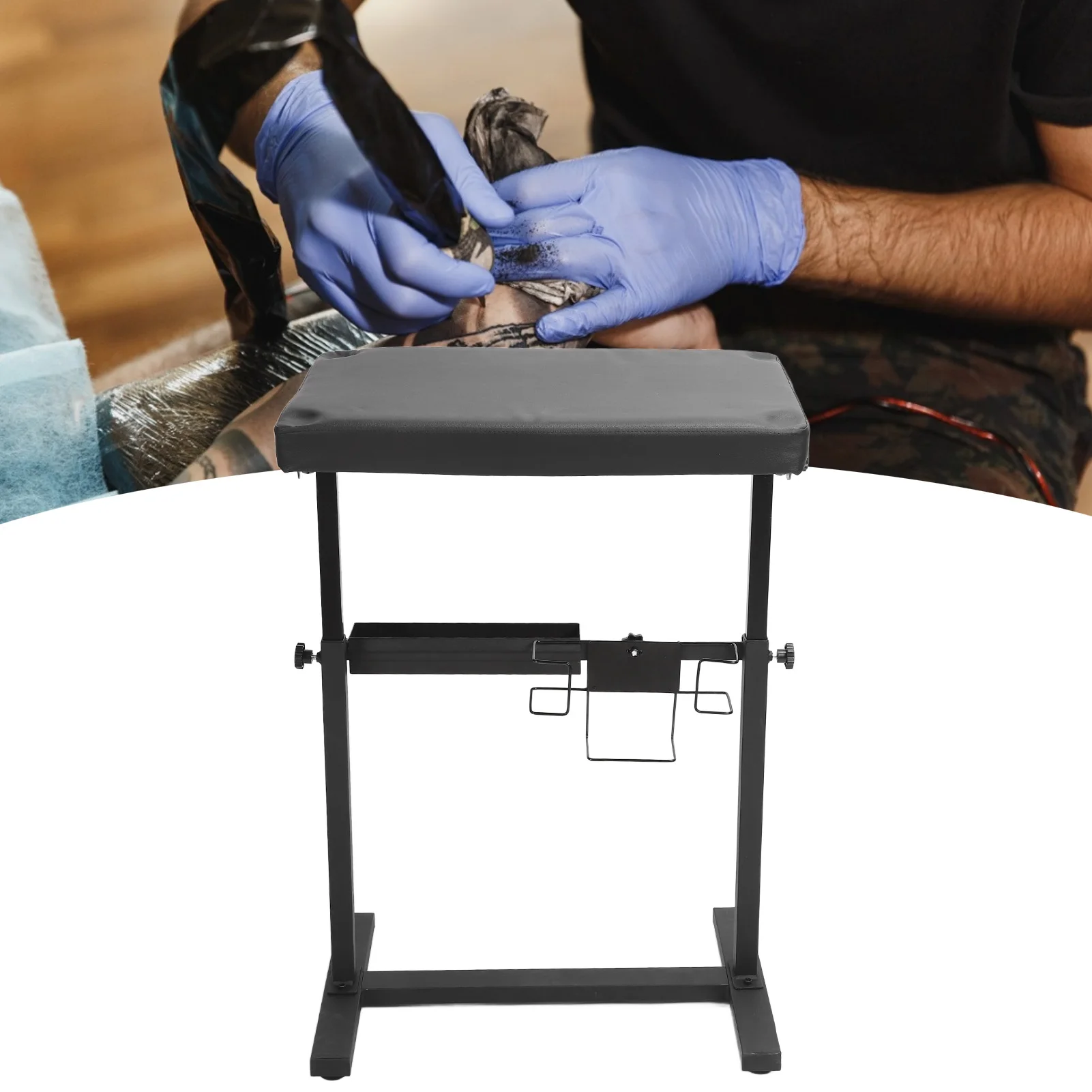 

Tattoo Armrest Stand Height Adjustable Arm Leg Fixation PU Leather Sponge Panel Tattoo Arm Rest Pad Tattoo Armrest Stand