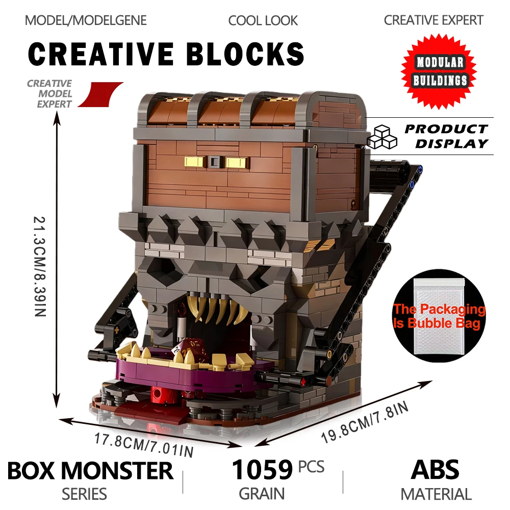 

Treasure Box Dice Monster Model Puzzle Assembly Building Blocks Assembly Sets 1059PCS Bricks Movie Toys Christmas Gifts Kids