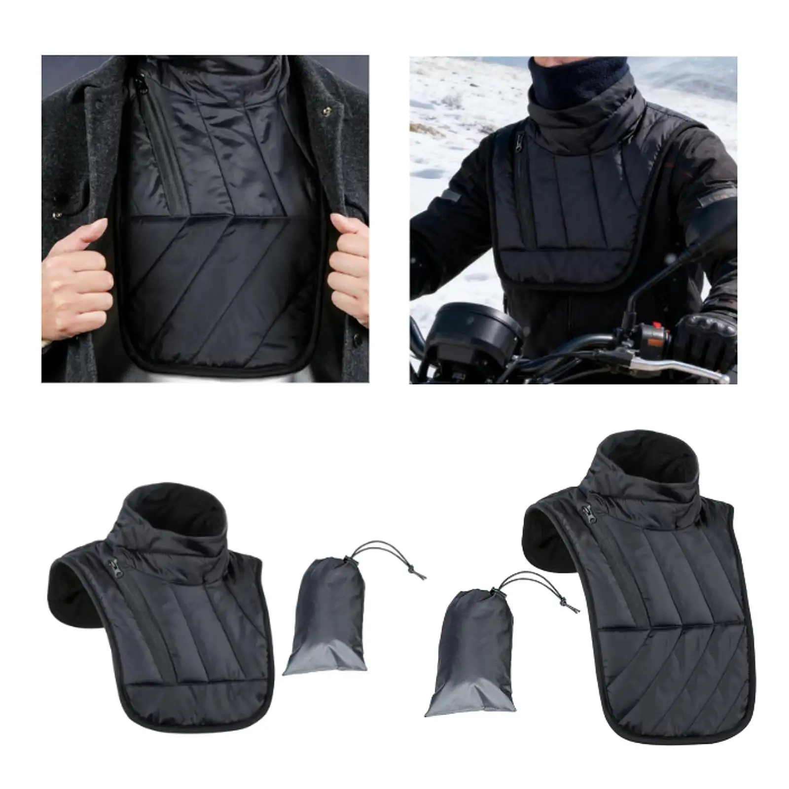 Aquecedor de pescoço para motocicleta, à prova de vento, adultos, cachecol, polaina, envoltório quente no peito