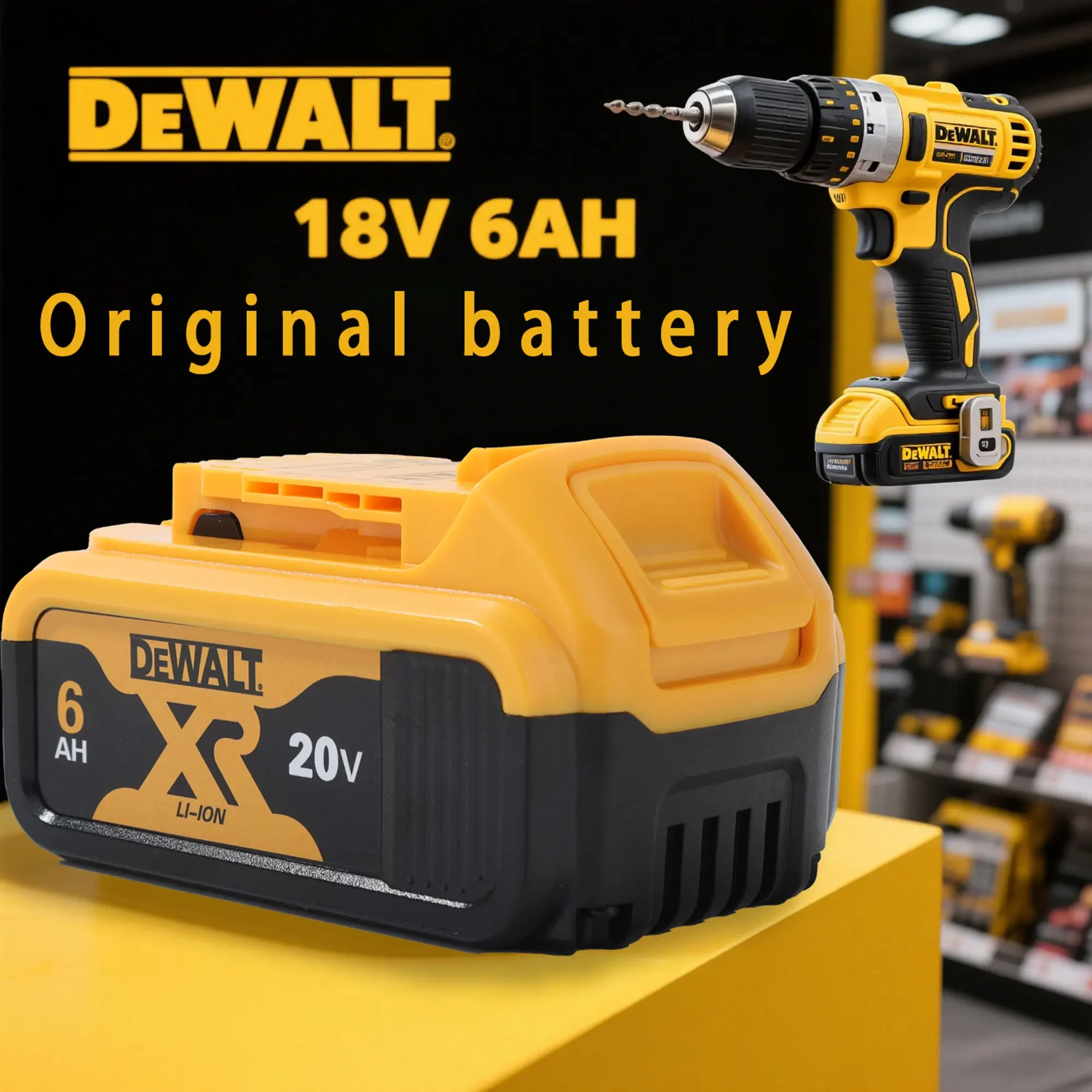 Originální baterie Flexvolt DEWALT 20V/60V DCB606 DCB182 DCB205 DCB206 DCB209 pro elektrické nářadí 20V baterie 5AH 6AH 9AH Dewalt - náhled 6