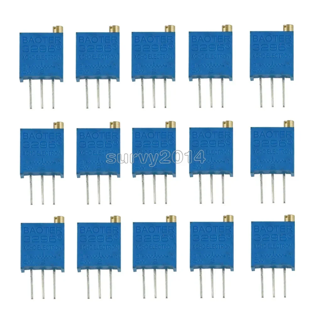 

15 Value 3296 Trimmer Variable Potentiometer 100R/1K/10K/100K/1MK/200R/2K/20K/200K/2MK/50R/500R/5K/50K/500K For arduino Module