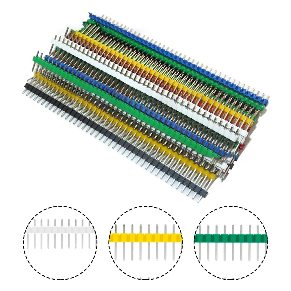 Single Row Male Header Connector Copper 30*110*20 Mm Breakable Pin Header 2.54mm For Arduino 30pcs Connector Kit