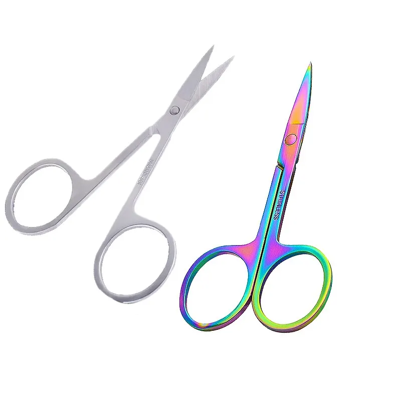 1 Pcs Professional Stainles Nails Eyebrow Nose Eyelash Cuticle Trimmer Epilator Scissor Manicure Tool Curved Pedicure Scissors