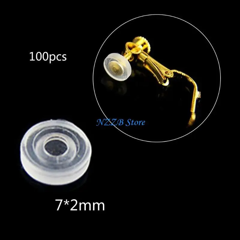 

T21F Портативная удобная подушка для сережек 100x силиконовые подушечки для сережек-клипс