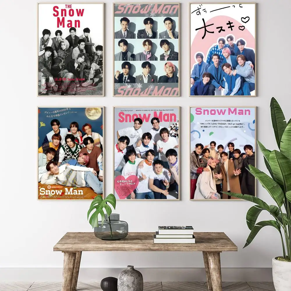 Man J-POP Snow Man Painting Calligraphy HD Canvas Poster living room bedroom bar aesthetic decoration