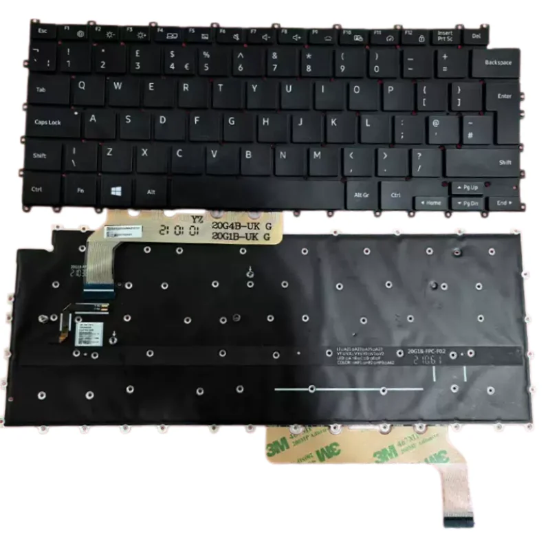 New US KR UK Backlight Keyboard For NT930QDB NP930QED 930XED 935QDB 930XDB 935XDB Black and white keyboard