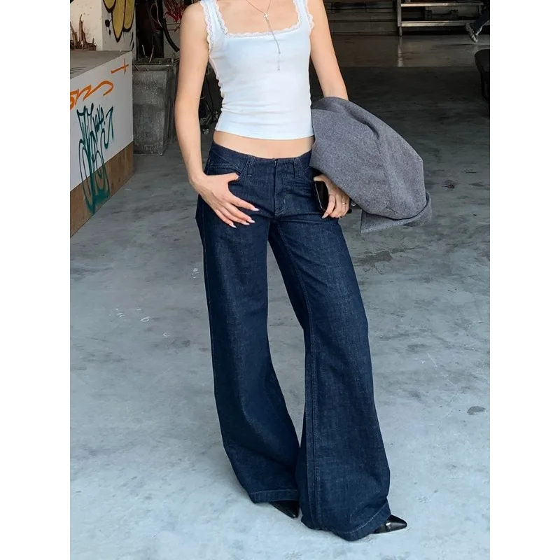 

American Retro Y2k Low-rise Jeans Children's Summer Spice Girl Design Straight Mopping Pants