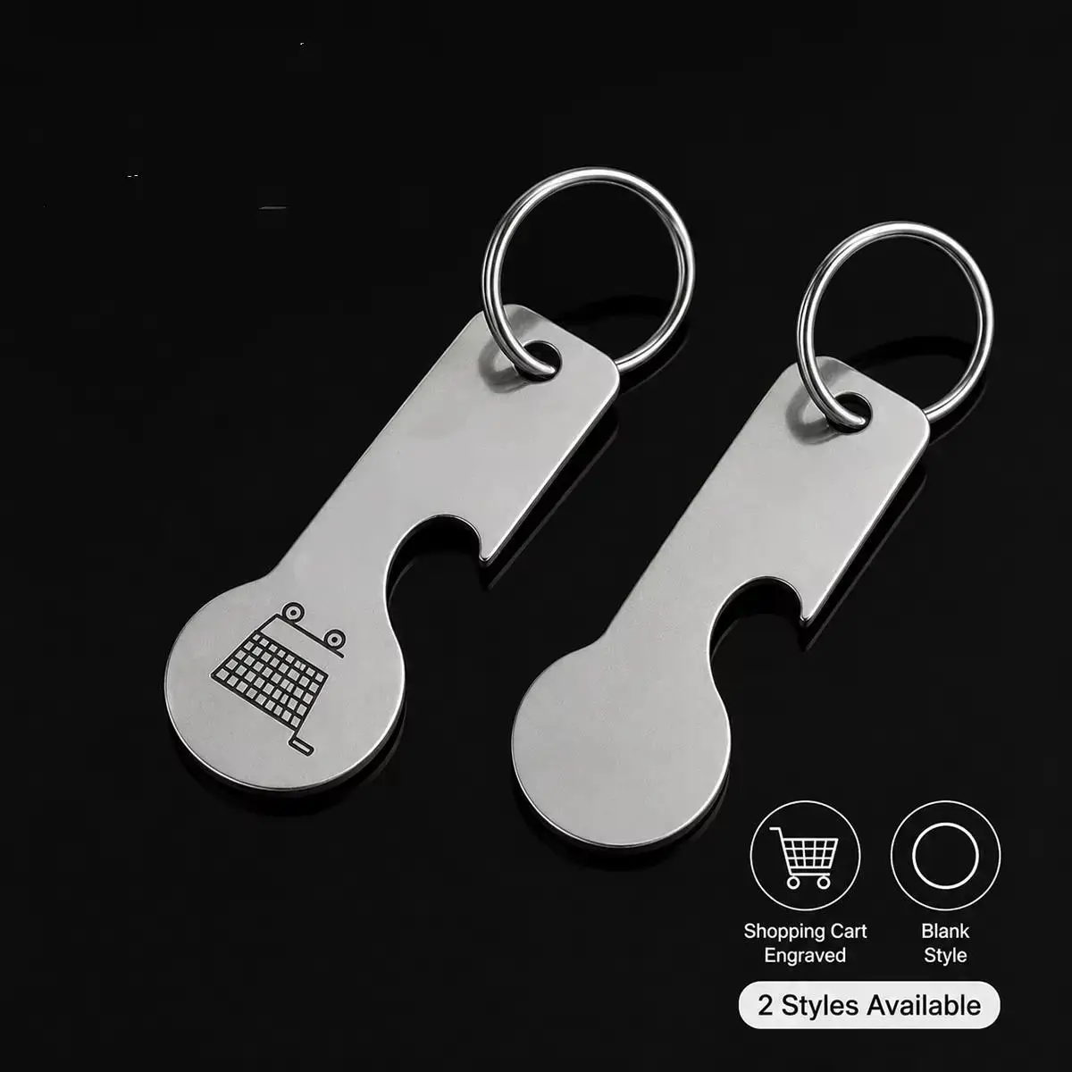 10/30/50/100pcs Beer Bottle Opener  Supermarket Shopping Cart Unlock Token keychains, key rings