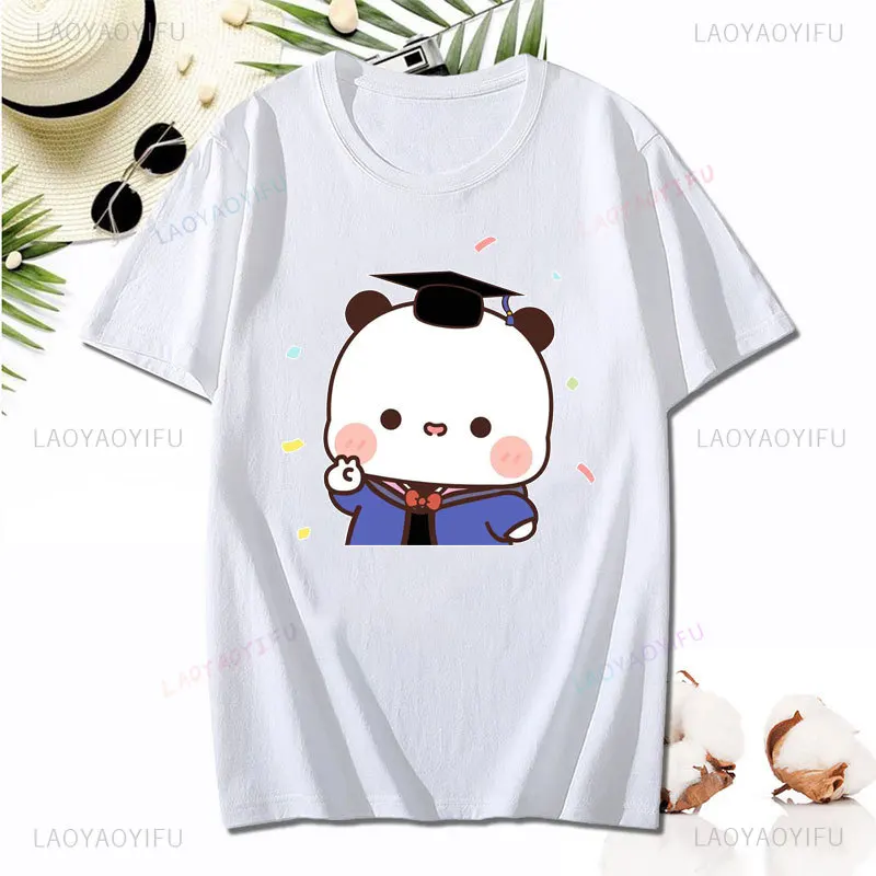 Dudu and Bubu Cotton T-shirt Cute Graduation T Shirt Unisex Short-sleev Tees kawaii Lovers/couple Outfit Fun Finish school Gift