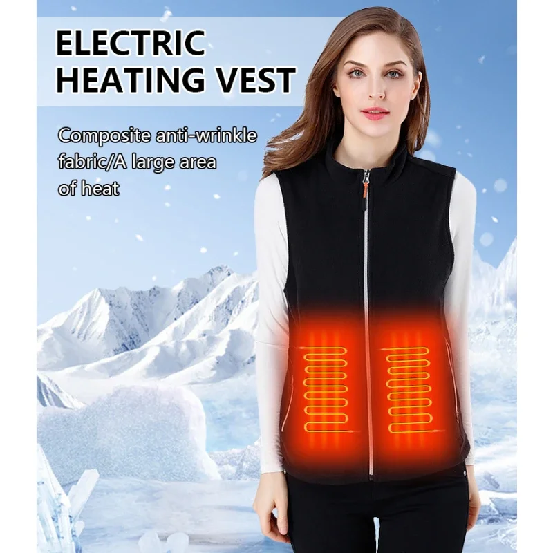 

Hiking Vest Heated Jacket Men Women USB Electric Heated vests Thermal Warm Hunting Waist Coat Winter sportswear Outdoor Camping