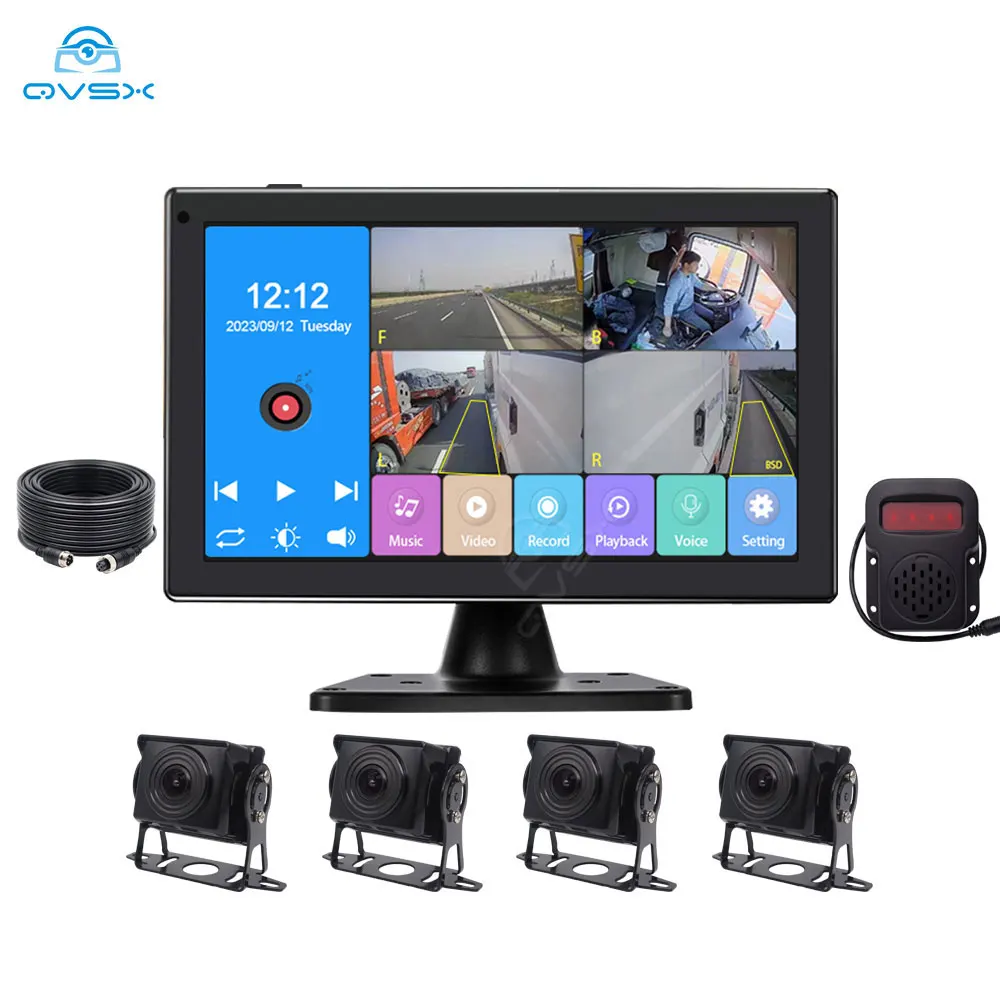 10.1 Inch HD   Commercial Vehicle Blind Spot Warning Detection System Waterproof Night Vision  BSD Car Reverse