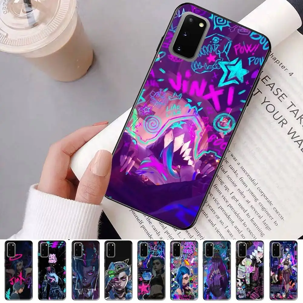League Of Legends L-LOL Jinx Handyhülle für Samsung S24Fe 25 Ultra Plus 20 Lite 21 30 22 23 24 22 Ultra 5G Fundas