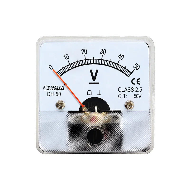 DH-50 DC Voltmeter Pointer Meter 1V 2V 3V 5V 10V 15V 20V 25V 30V 50V 75V 100V 150V 200V 300V 450V 500V 600V Panel Meter