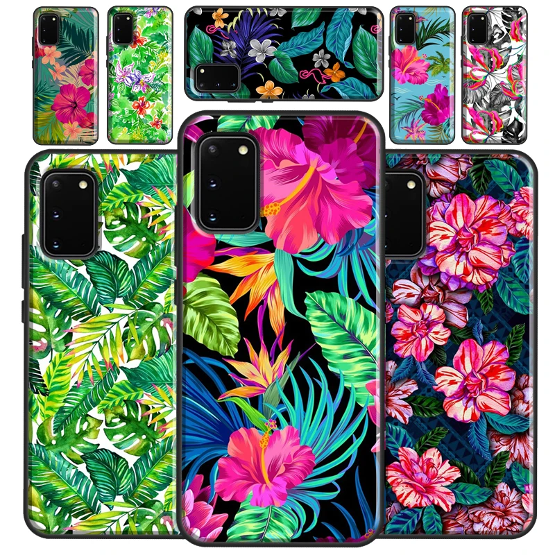 Tropical aloha Hibiscus  pattern Case For Samsung Galaxy S22 S21 S23 Ultra Note 20 S8 S9 S10 Note 10 Plus S20 FE Back Cover