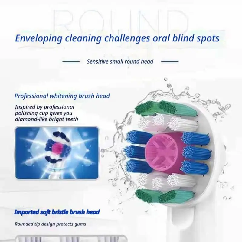 Oral B EB18 Replacement Brush Heads Whitening Polishing Bristles Remove Tobacco Stains Plaque for Oral-B Electric Toothbrush