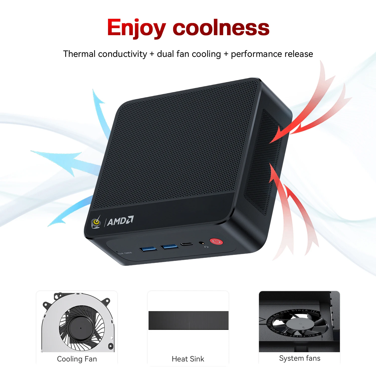 Beelink SER5 Pro Ryzen 7 5800H Мини-ПК DDR4 32 ГБ 512 ГБ NVMe SSD Wifi6 BT5.2 Destop MINI ПК Геймерский компьютер