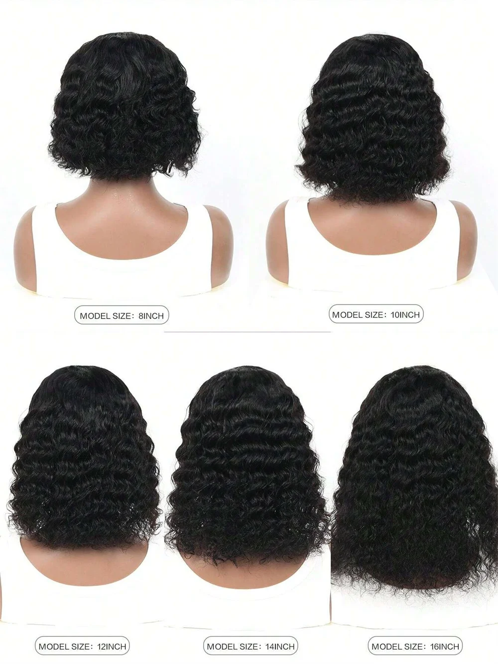 Perruque Bob Lace Front Wig naturelle péruvienne, cheveux courts, Deep Wave, 13x4, pre-plucked, partie en T, 180%, pour femmes