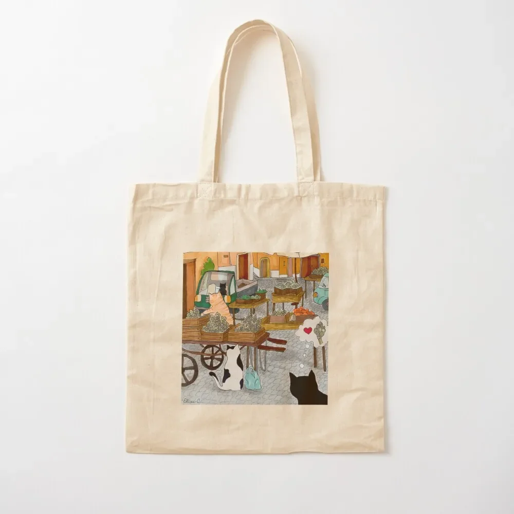 

Journal of a Cat in Rome - Carciofo Lover Tote Bag Gift bag female bag Canvas shoulder eco pack