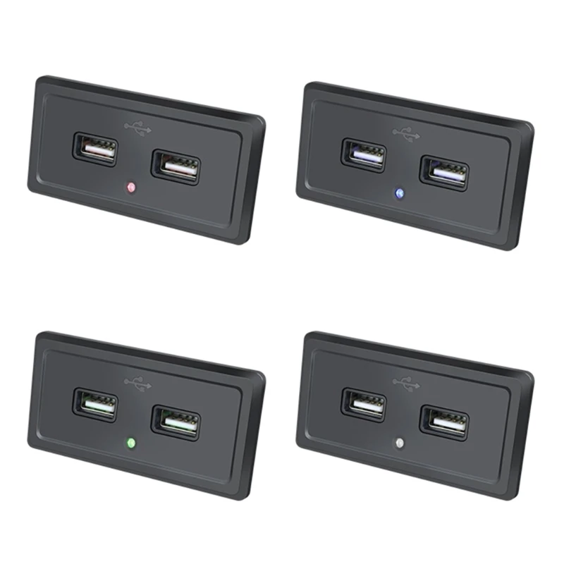 

Twin USB 12V 24V Panel Car Socket 3.1A USB Outlet Panel for Car