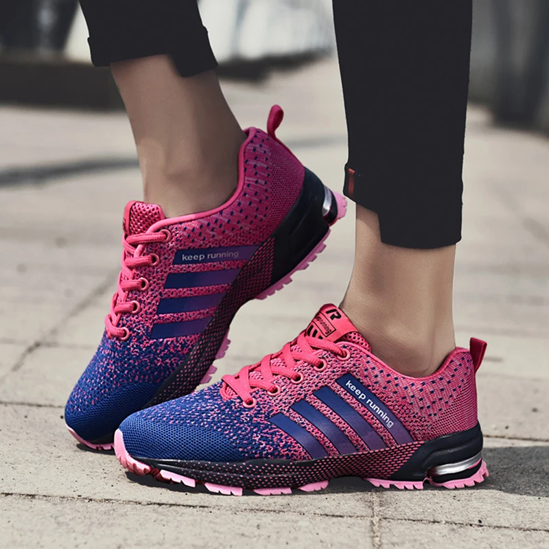 Zapatos para correr a la moda para hombre, zapatos deportivos transpirables para exteriores, zapatillas ligeras para mujer, calzado de entrenamiento