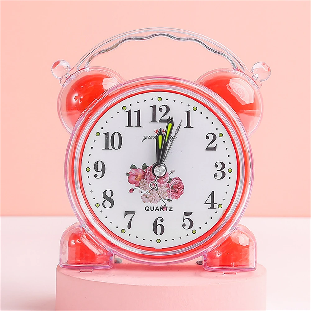 Cute Alarm Clock 11.6x10.2cm For Bedroom School Office Home Decor Plastic Small Yellow/Red/Blue/Pink/Orange Brand New