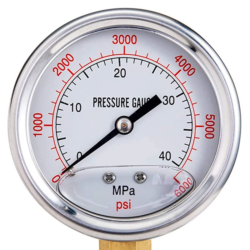 Pressure Washer Gauge, 6000 PSI, 3/8 Inch Quick Connect, Pressure Gauge for Power Washer