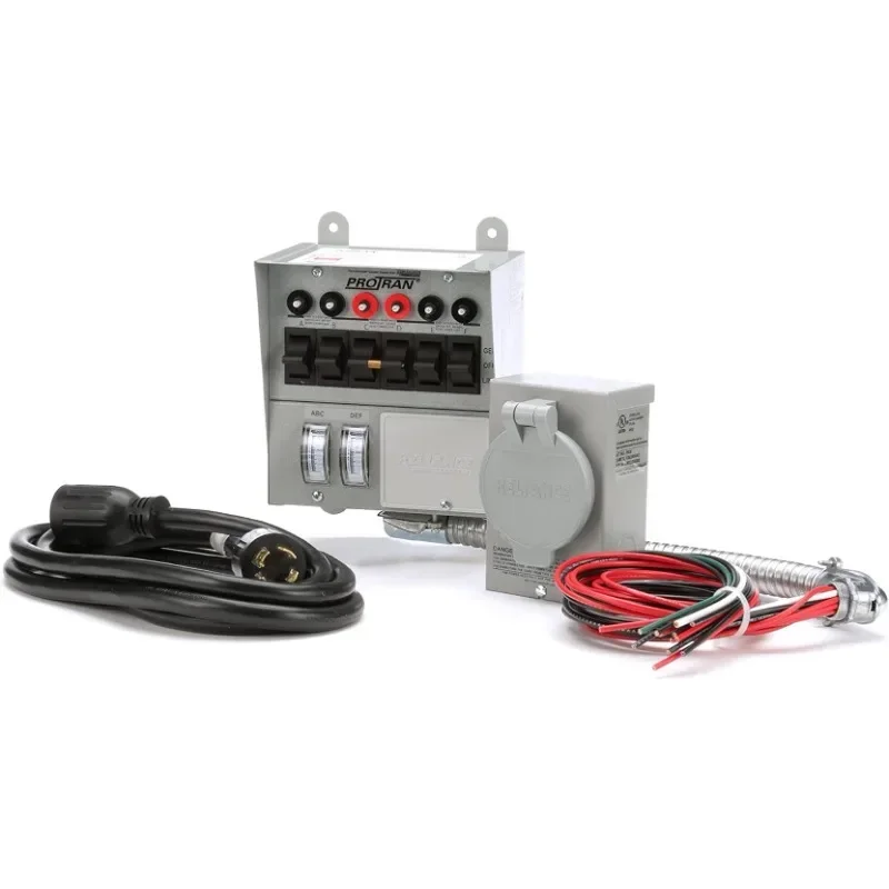 Reliance Controls Corporation 31406CWK 30 Amp 6-circuit Pro/Tran Transfer Switch Kit for Generators (7500 Watts).,Gray