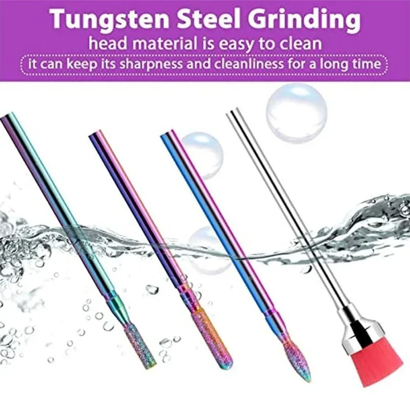 10 unids/caja cortadores de tungsteno para manicura, accesorios de taladro de carburo para uñas, brocas, equipo de decoración de uñas, herramientas para máquina, fresa