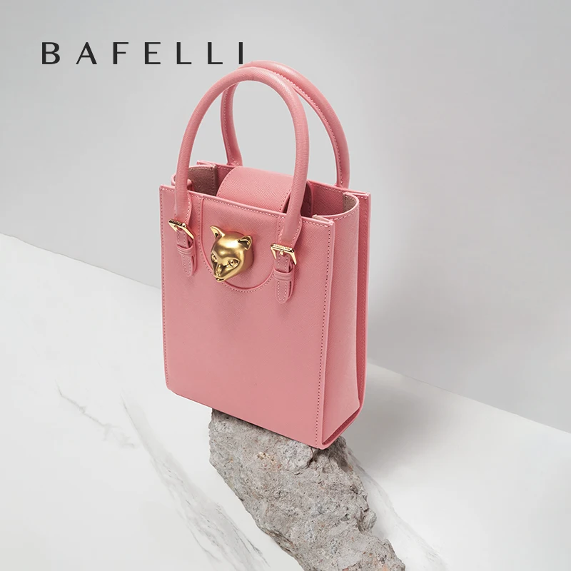 BAFELLI 2025 ใหม่กระเป๋าถือสตรี CAT LUXURY BRAND DESIGNER สไตล์เดิมยอดนิยมไหล่กระเป๋าลําลอง MINI TOTE CROSSBODY