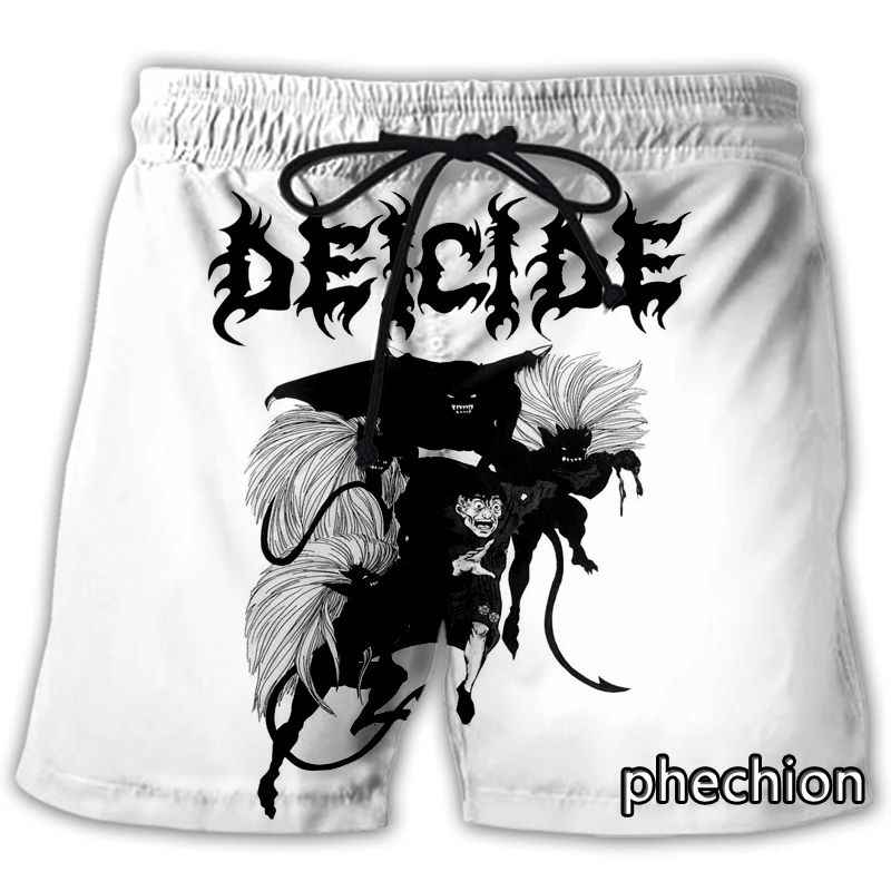 phechion New Fashion Men/Women DEICIDE Band 3D Printed Casual Shorts Streetwear Men Loose Sporting Shorts L133