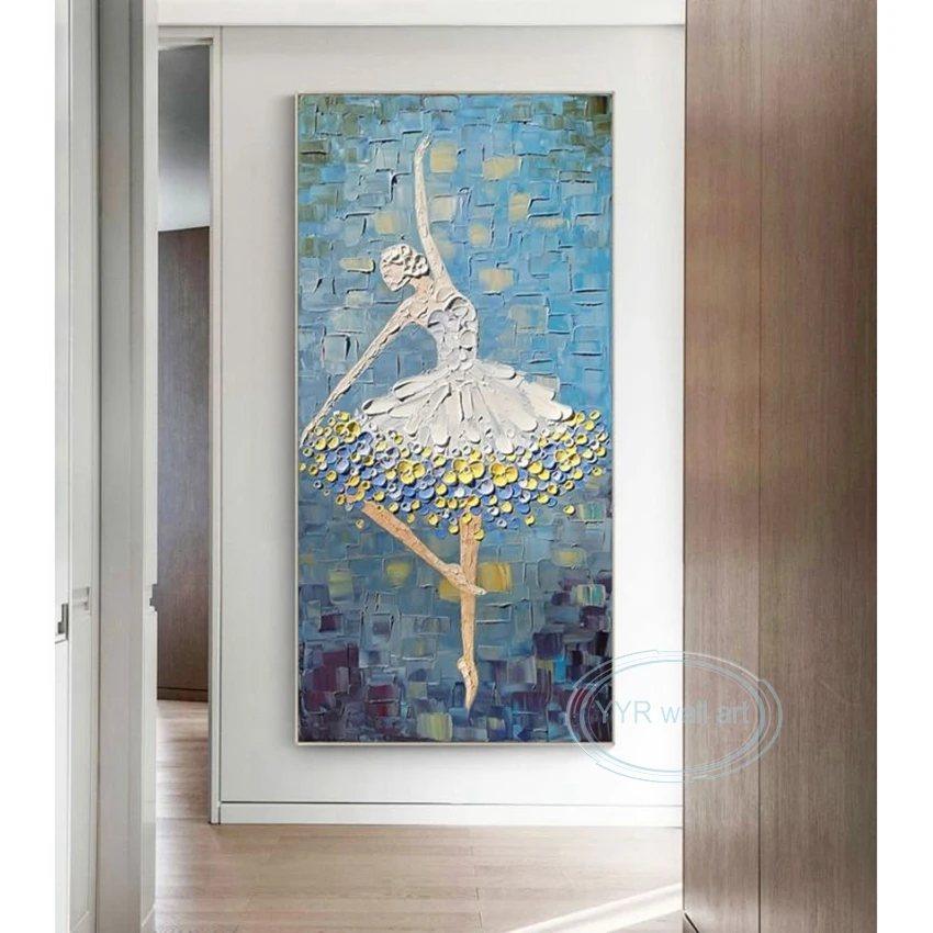 

Abstract Figure Decoration Oil Painting Handmade Canvas Wall Art Mural Modern Ballet Dancer New Image Home Hotel Hanging Poster