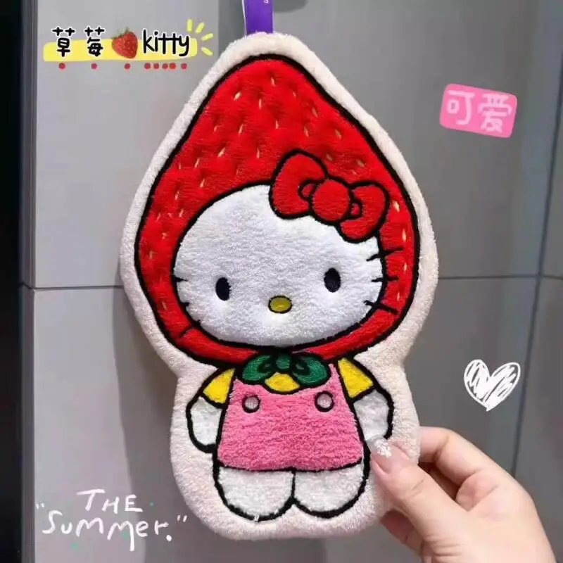 New Japanese Cute Sanrio Plush Hand Wipes Hello Kitty Kawaii Plush Handkerchiefs Home Hanging Products Wholesale