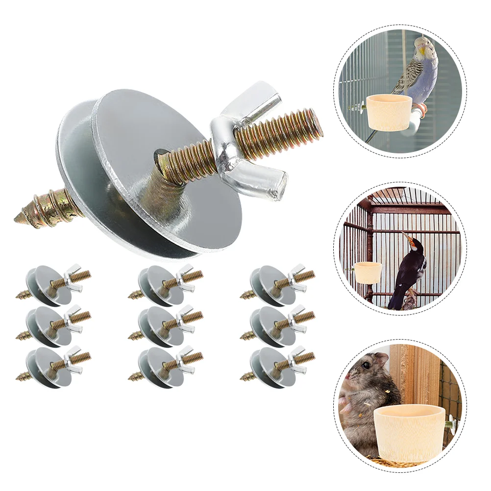 10 Pcs Birdcage Screw Accessories Fix Tool Perch Fixing Standing Board Kits Springboard Screws Silver