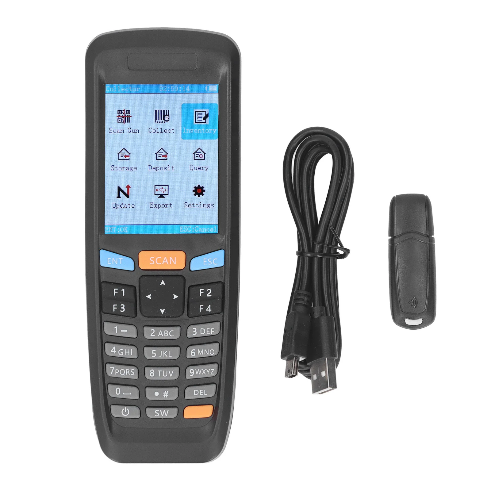 

Portable Inventory Scanner Wireless Barcode Scanner 2.4GHZ Portable 2.8 Inch Color Screen 2D Bar Reader
