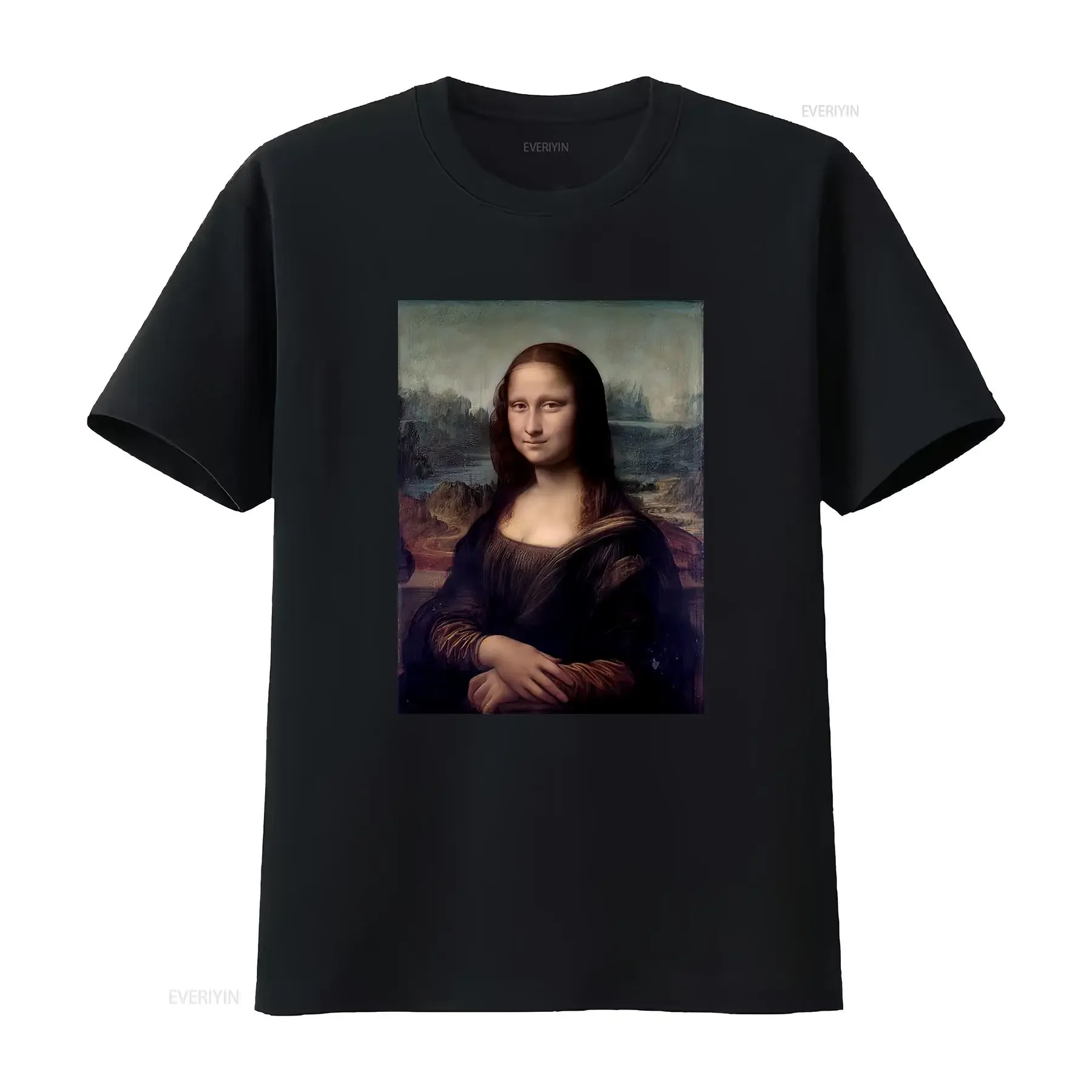 Da Vinci Mona Lisa T Shirt Iconic Renaissance Art Print Perfect for Lovers Fans of Timeless Beauty vintage Washed Breathable