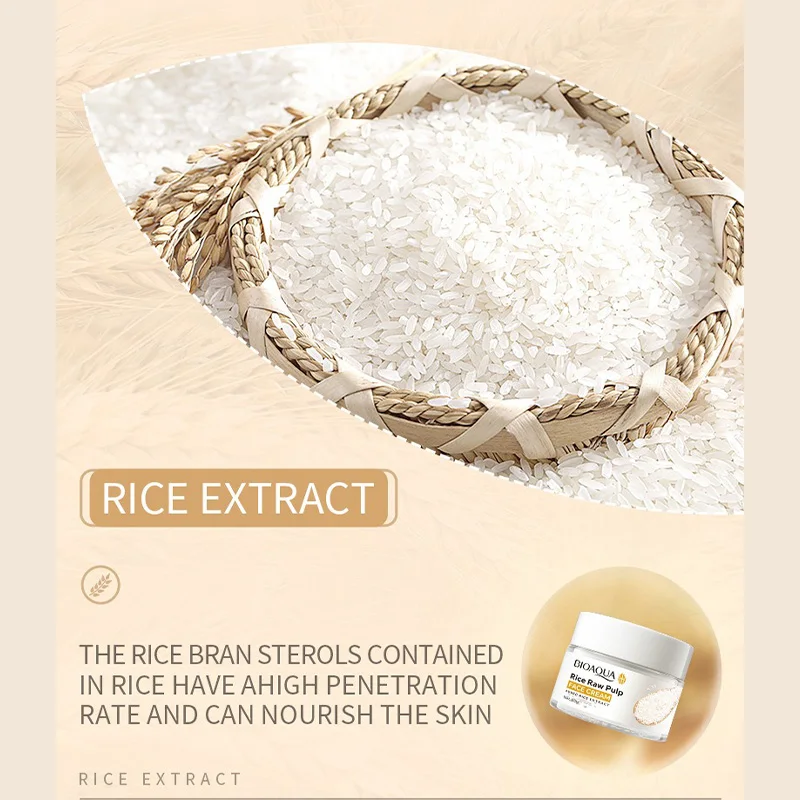 BIOAOUA Rice Puree Series Reduces Wrinkles Softens The Skin Enhances Skin Texture Moisturizes Nourishes The Skin Cleanses Face