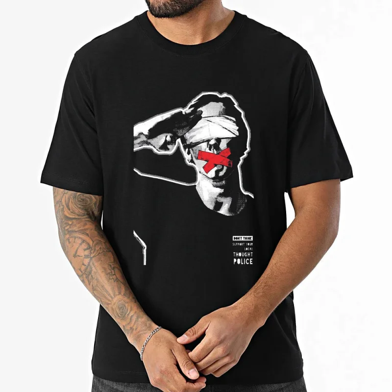 

Thought P0lice Funny T shirt 100% cotton printed Birthday Gift Tee All size Tops Humor Graphic Clothes Cool present