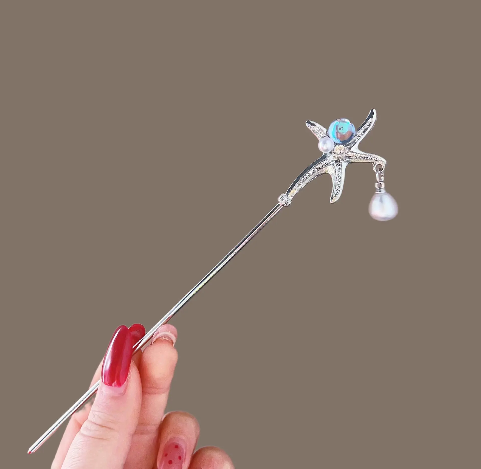 1Pcs French Hair Pins for Women Alloy Ocean Series Magic Grip Hairpins Hair Sticks Large Styling Pins Hair Accessories view 5